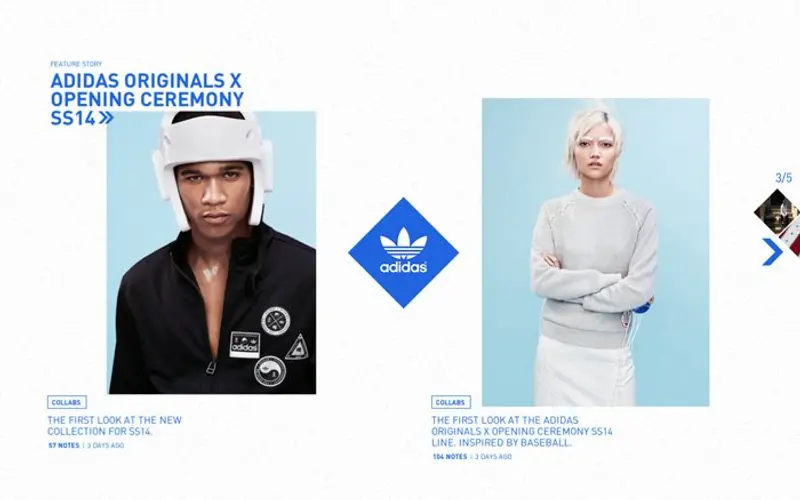 Adidas Originals Tumblr blog website preview